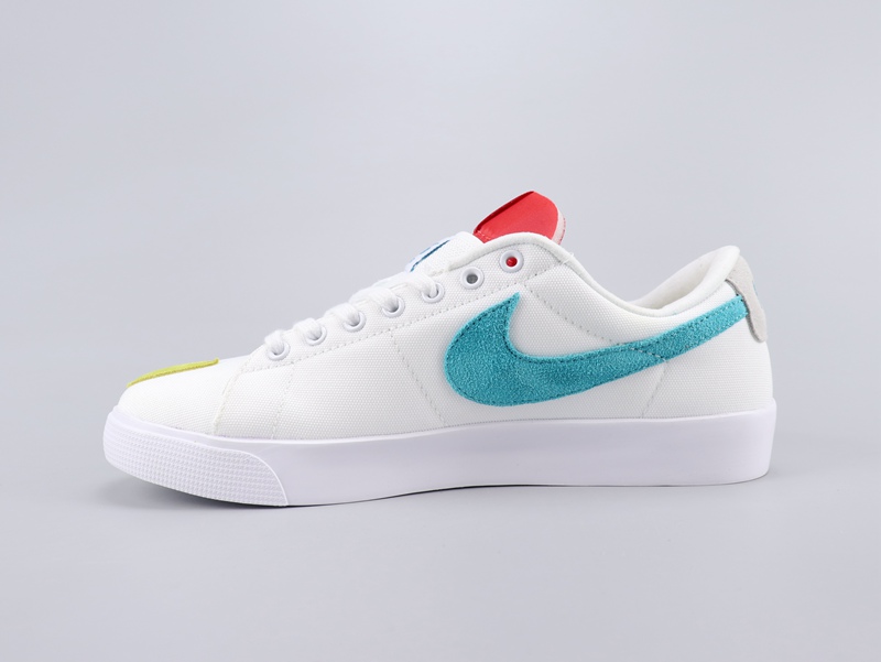 2020 Women Nike Sb Zoom Blazer Mid EDGE White Blue Yellow Shoes